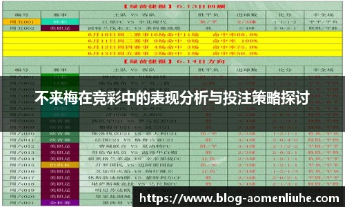 不来梅在竞彩中的表现分析与投注策略探讨